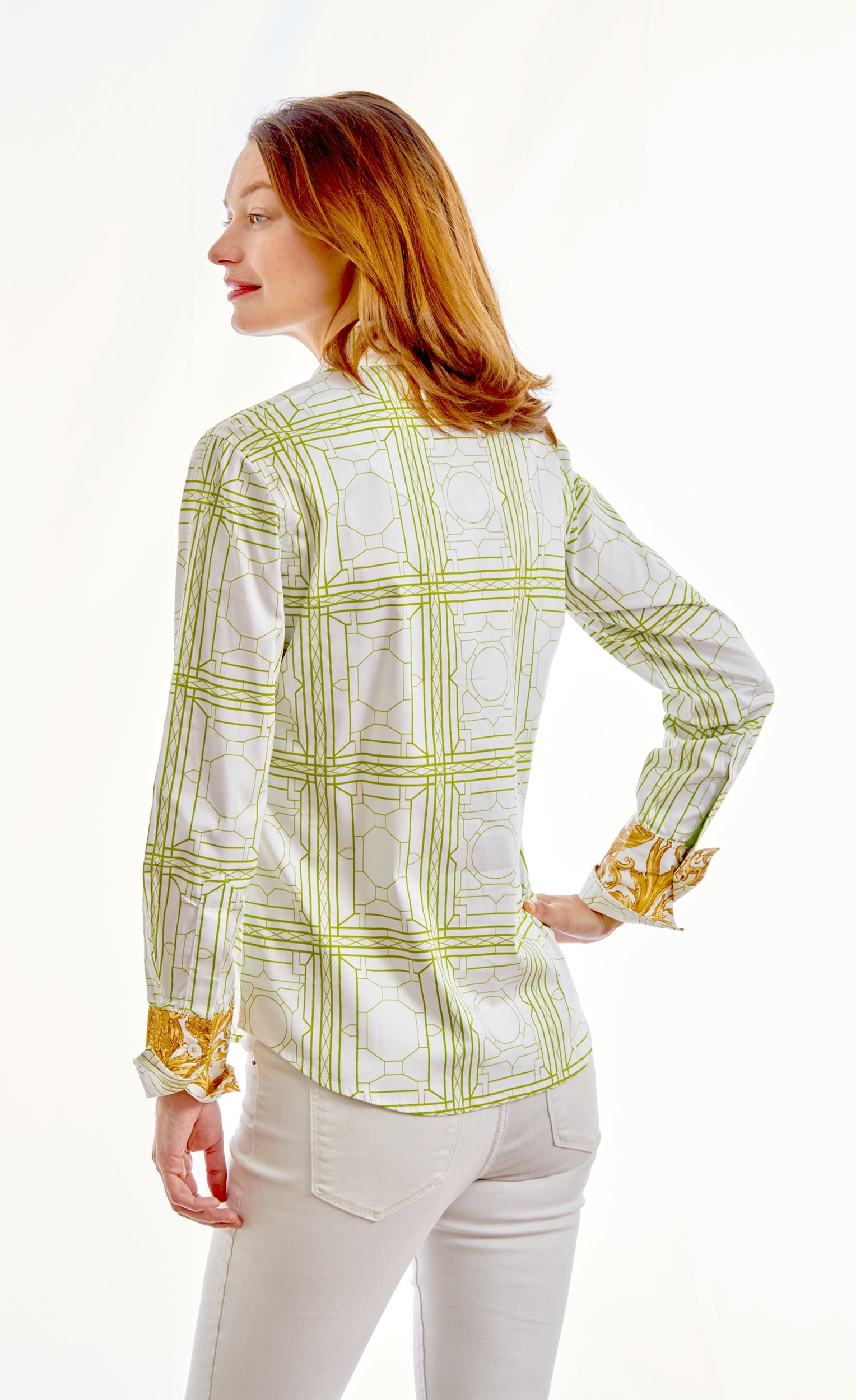 Rome Shirt Green White Geo