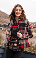 Rosey Vest Grey Plaid Flannel