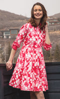Delray Dress Pink Watercolor Print
