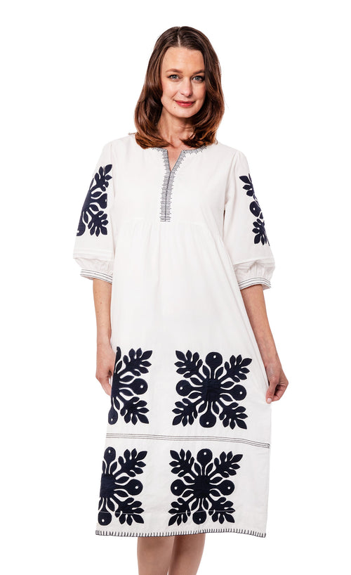 Black and White Applique Dress