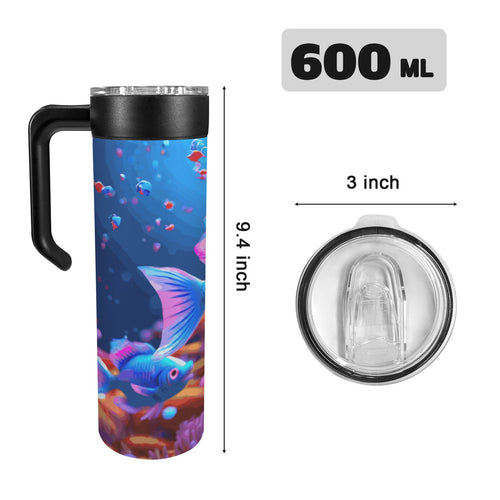 Blue Fish 20oz Insulated Water Bottle with Screw On Handle