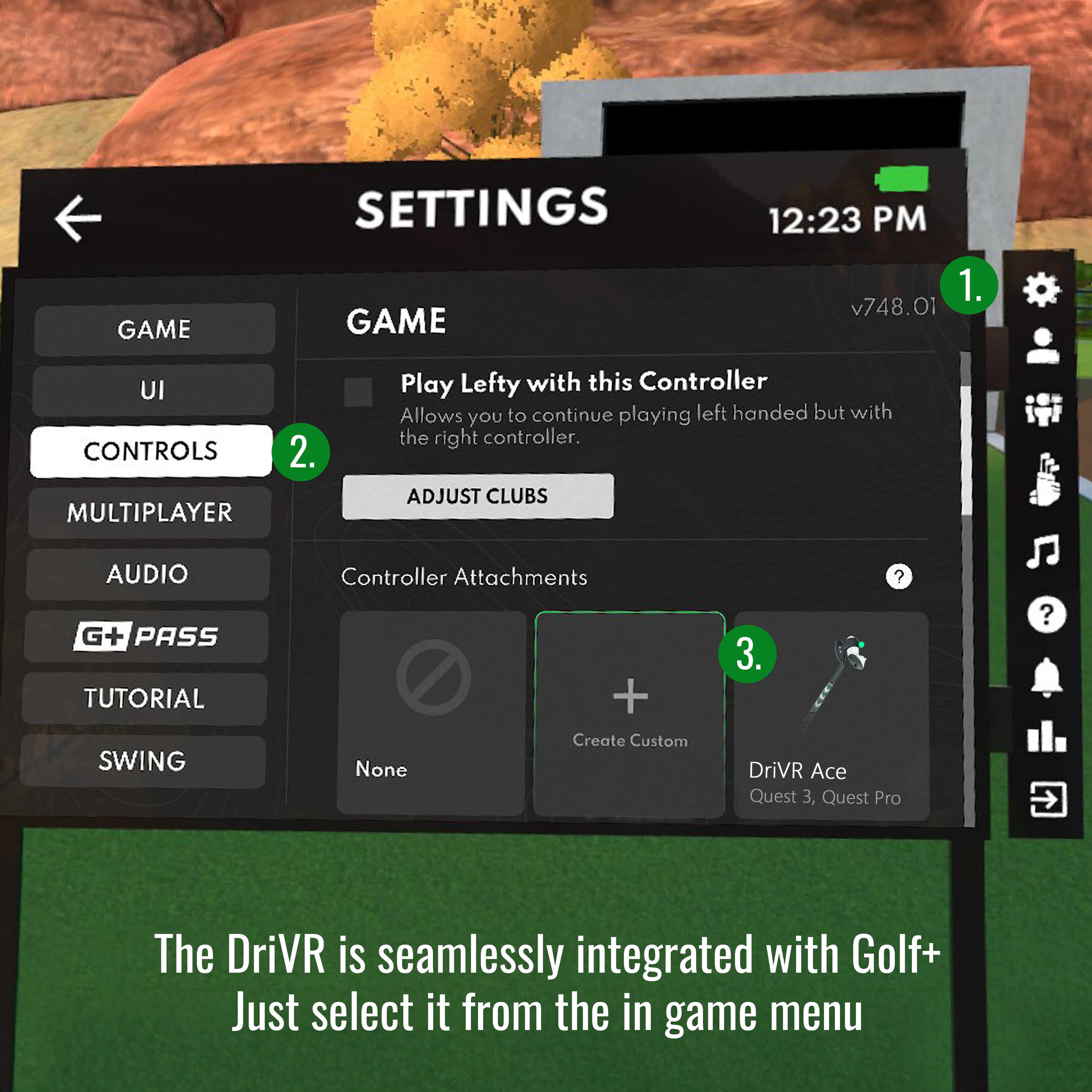 DriVR Ace – VR Golf Club Handle for Meta Quest 3/3s & Pro