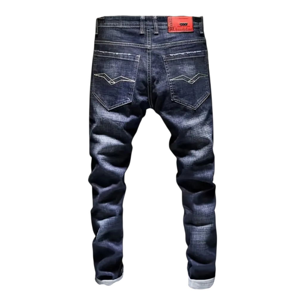 Designer embroidered stretch jeans