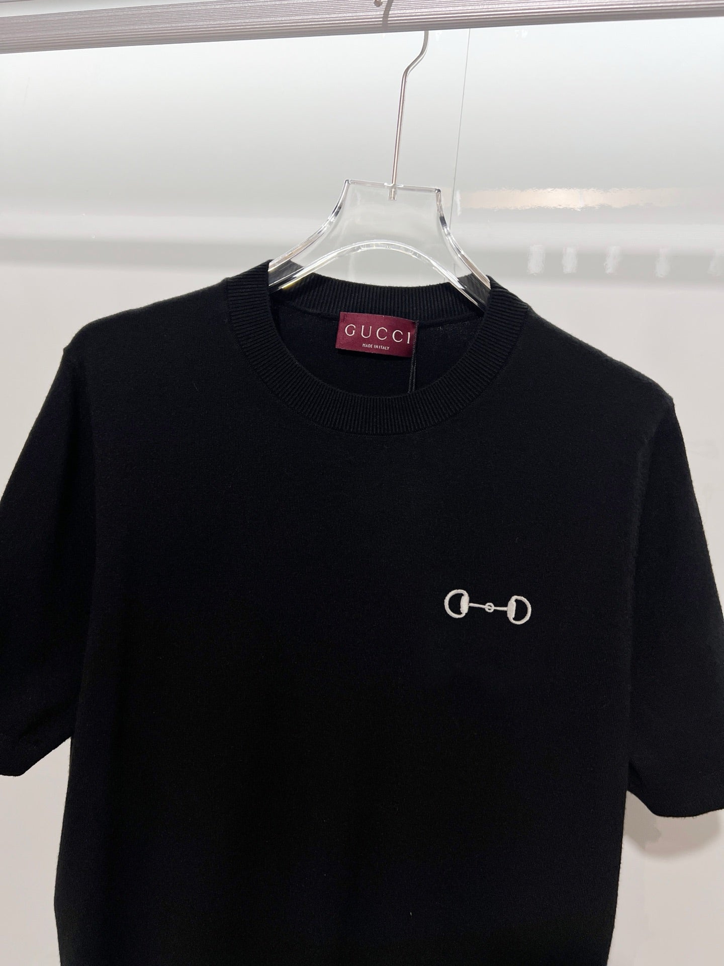 Gucci Crew Neck Embroidered Knit T-Shirt